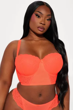 Belong To You Lace Bra - Neon Coral