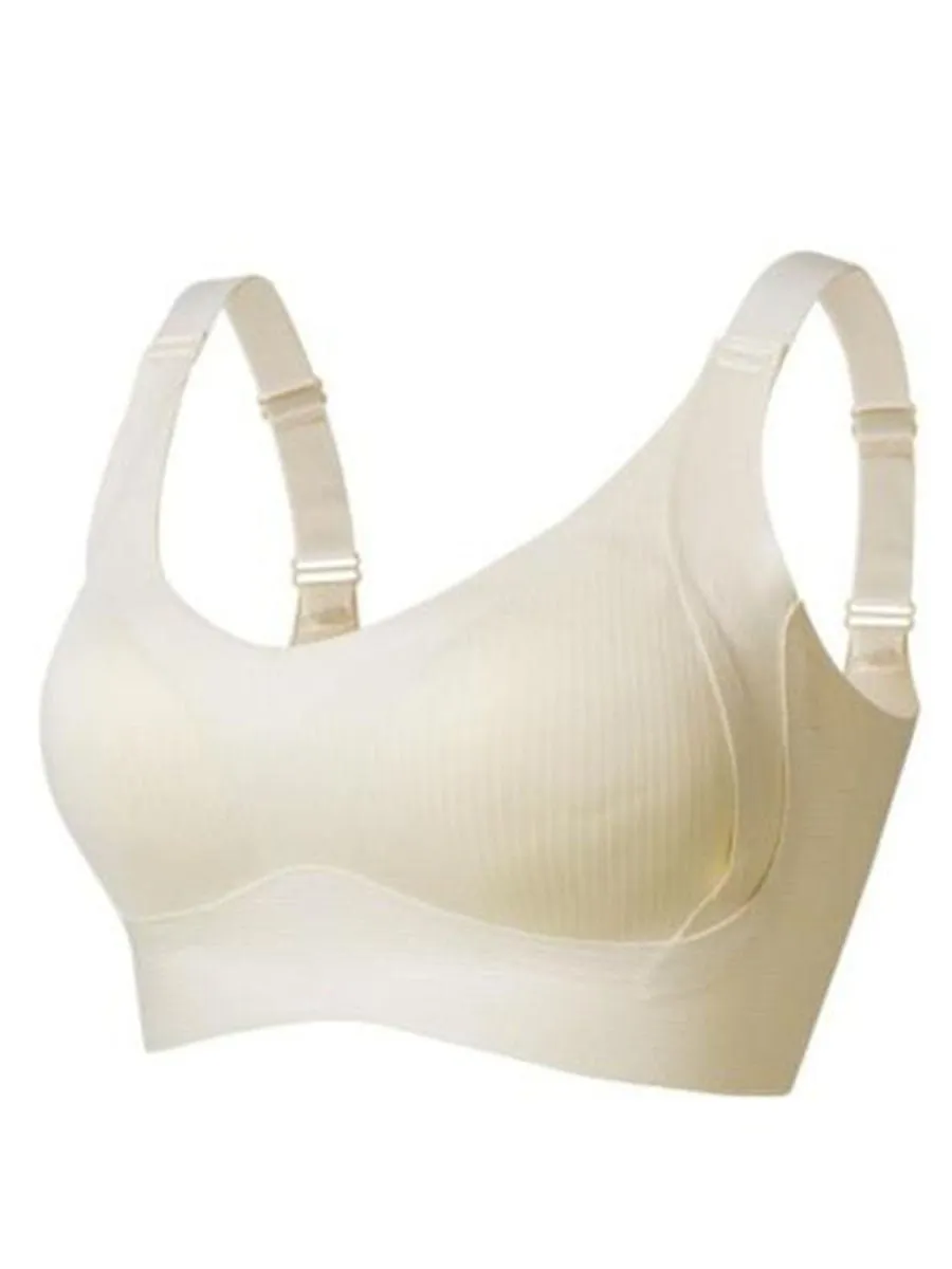 Buy 1 Get 3 PacksWomen's Ribbed Push Up Adjustable Wireless Bra