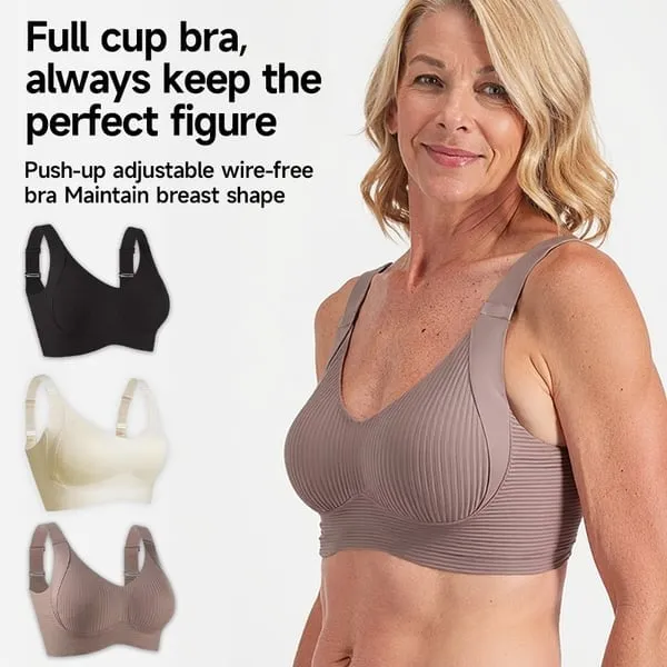 Buy 1 Get 3 PacksWomen's Ribbed Push Up Adjustable Wireless Bra