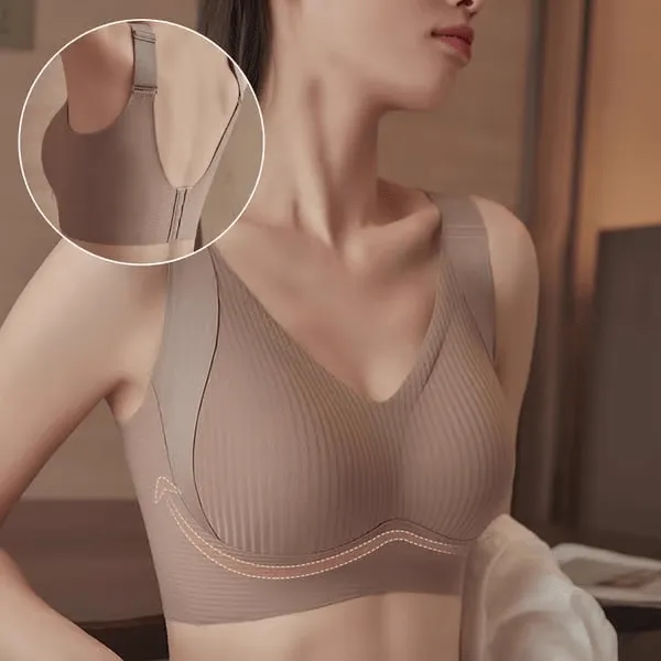 Buy 1 Get 3 PacksWomen's Ribbed Push Up Adjustable Wireless Bra