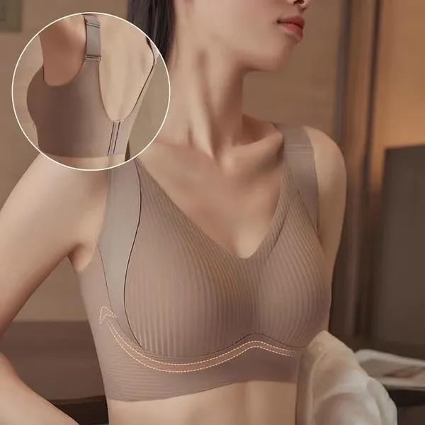 Buy 1 Get 3 PacksWomen's Ribbed Push Up Adjustable Wireless Bra