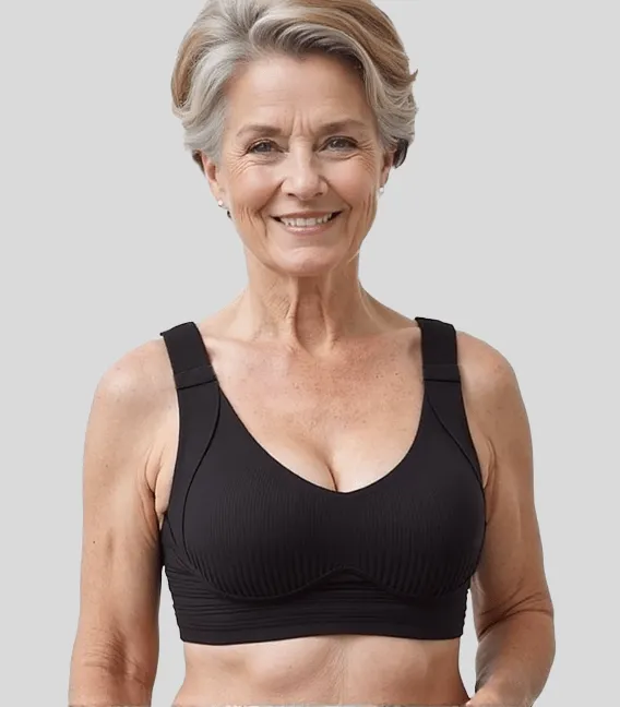 Buy 1 Get 3 PacksWomen's Ribbed Push Up Adjustable Wireless Bra