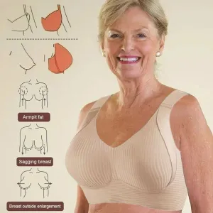 Buy 1 Get 3 PacksWomen's Ribbed Push Up Adjustable Wireless Bra