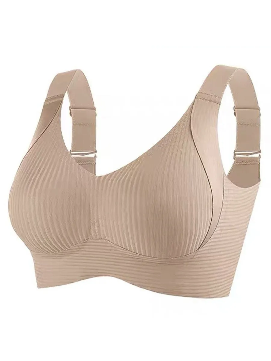 Buy 1 Get 3 PacksWomen's Ribbed Push Up Adjustable Wireless Bra