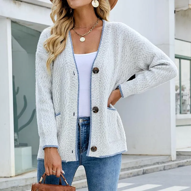 Clashing Buttons Knitted Cardigan