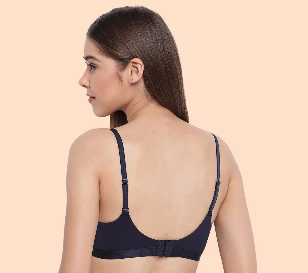 Enamor CloudSoft A032 Invisible Neckline Cotton T-shirt Bra for Women- Medium Coverage, Padded and Wirefree - Eclipse