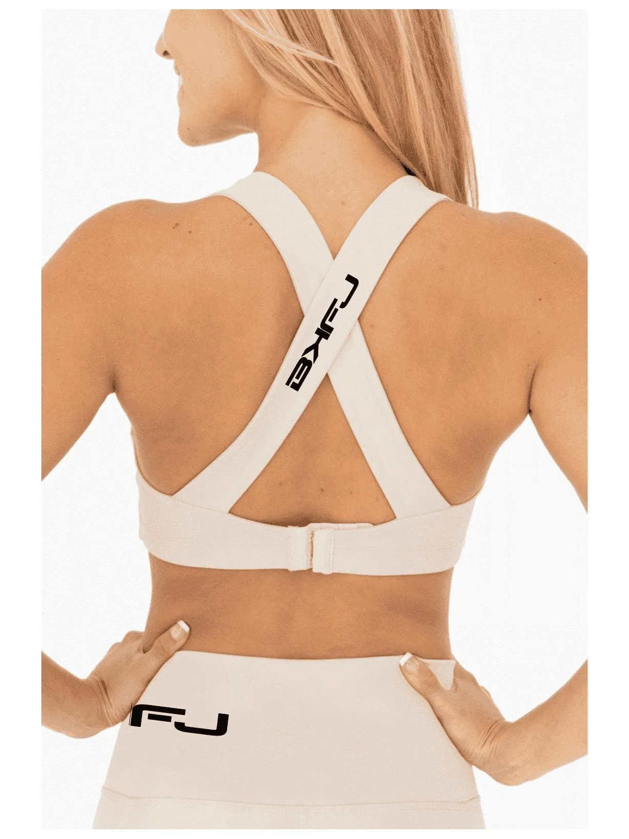 Split Front Overlay Back Adjustable Sports Bra