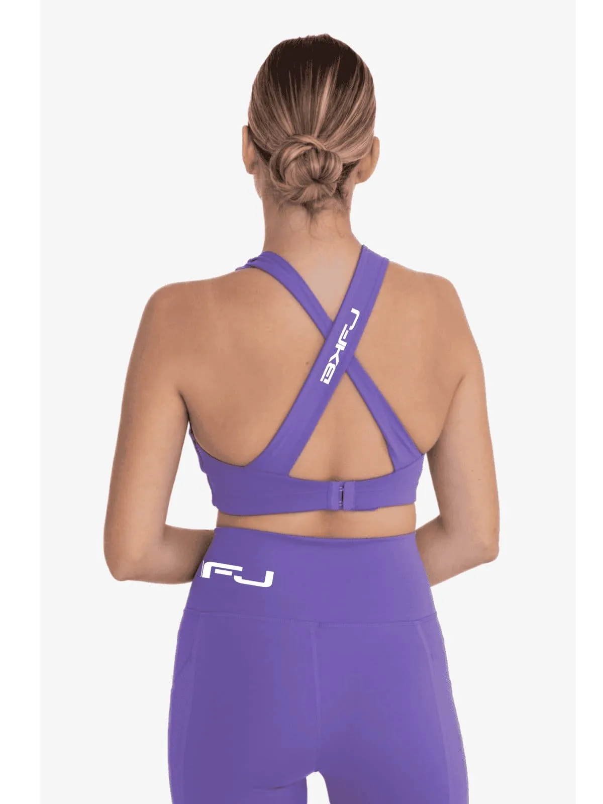 Split Front Overlay Back Adjustable Sports Bra