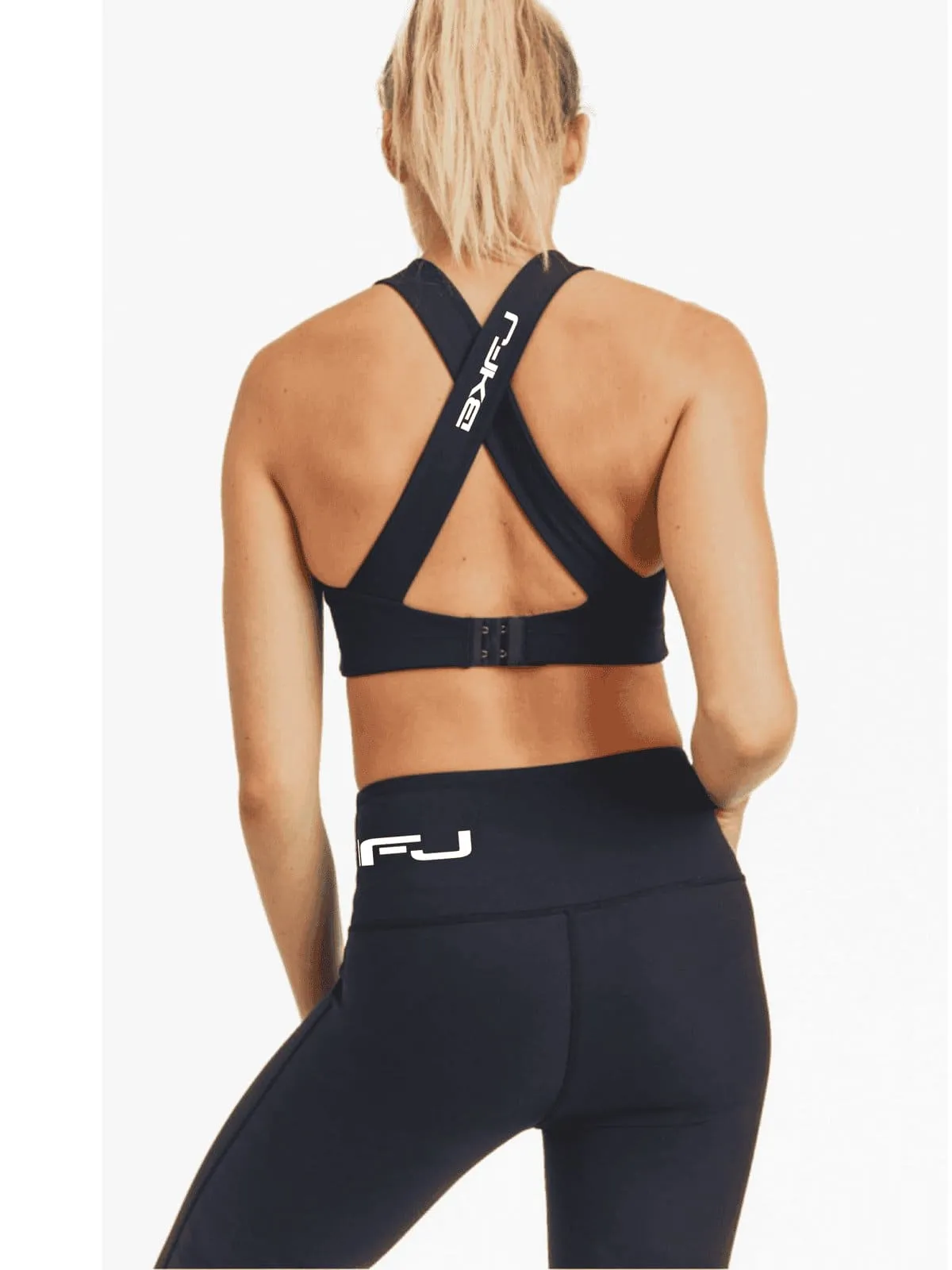 Split Front Overlay Back Adjustable Sports Bra