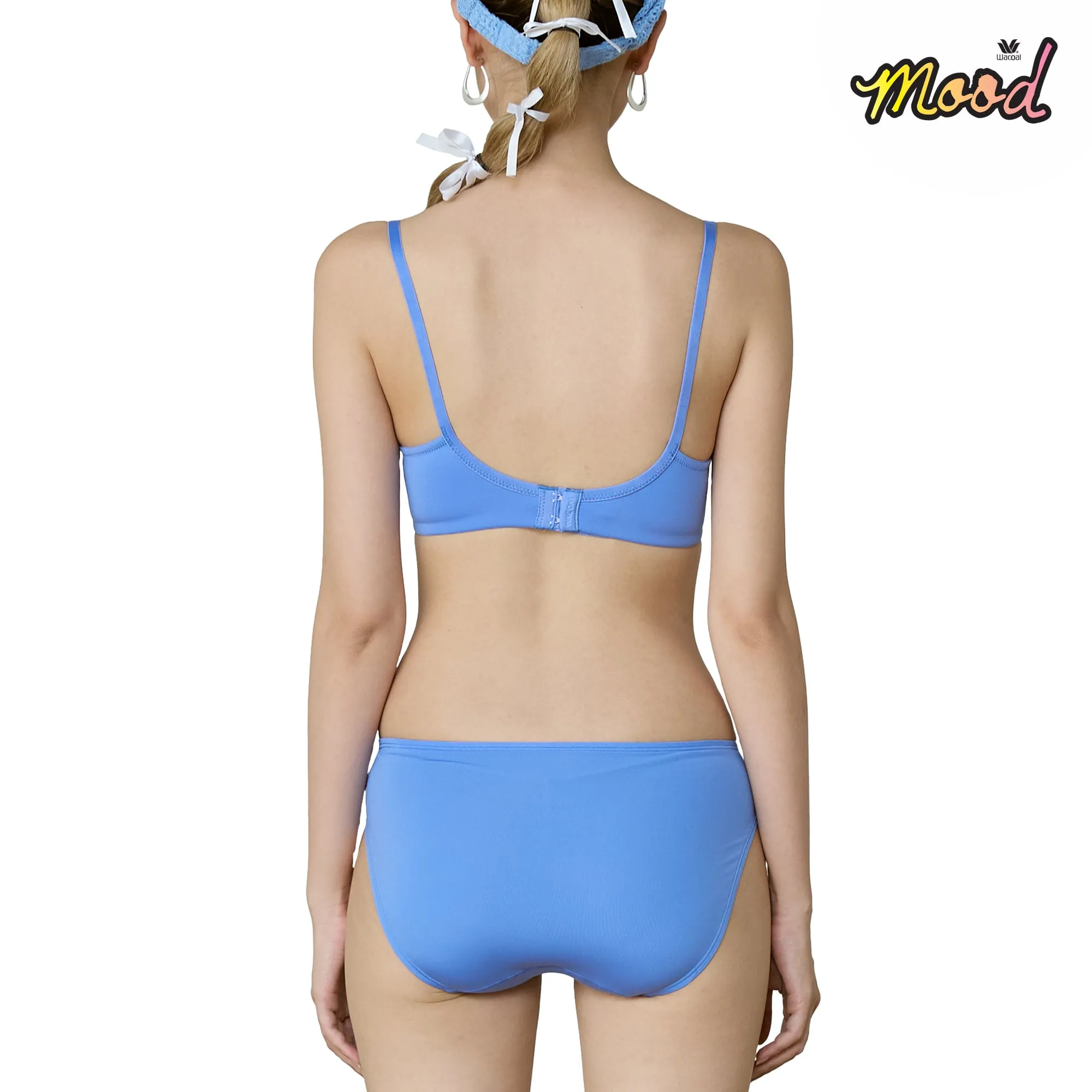Wacoal Mood Travel Bra Wireless Bra เสื้อชั้นในไร้โครง 3/4 Cup เสริมฟองน้ำไล่ระดับ - MM1243 สีน้ำเงิน (LS)
